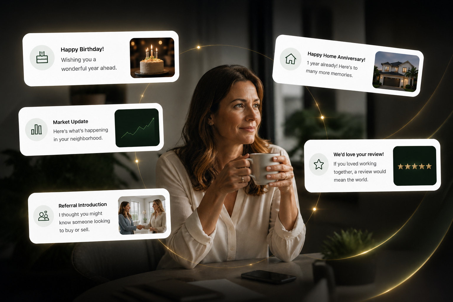 Pinova automated email and SMS nurture sequences for real estate lead follow-up