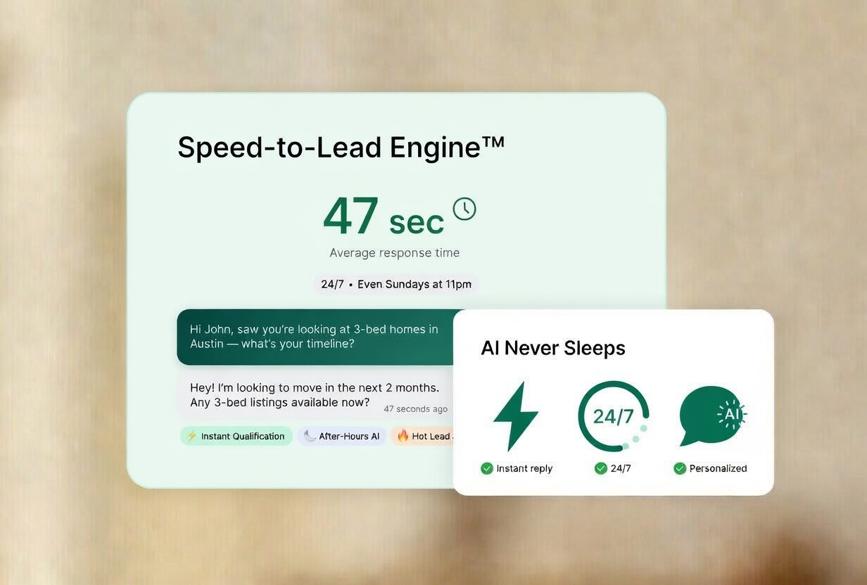 Pinova 24/7 AI lead assistant: Professional woman on phone responding to clients
