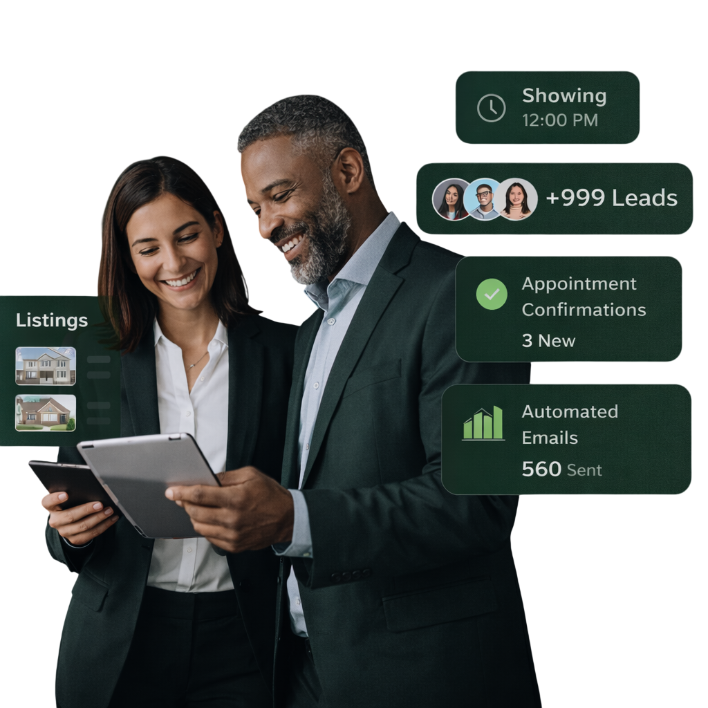Pinova AI real estate CRM dashboard and lead management platform for top producing agents